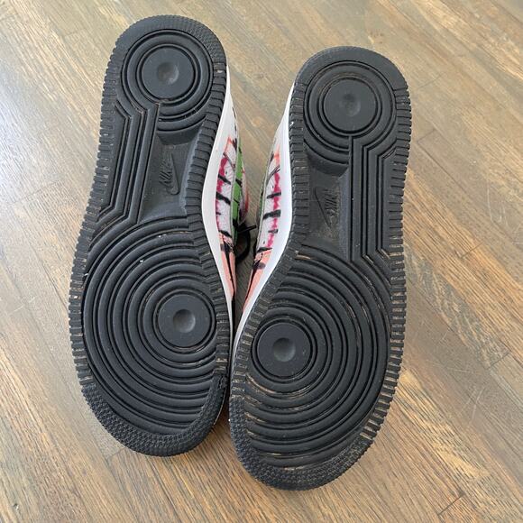 Nike Air Force 1 Low Tie Dye Men’s 9.5 Multicolor Green Pink Streetwear - Picture 7 of 14